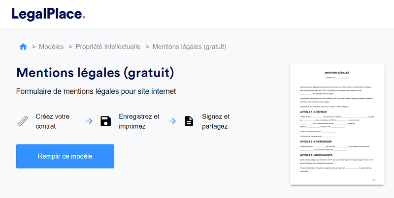G n rer Gratuitement Vos Mentions L gales