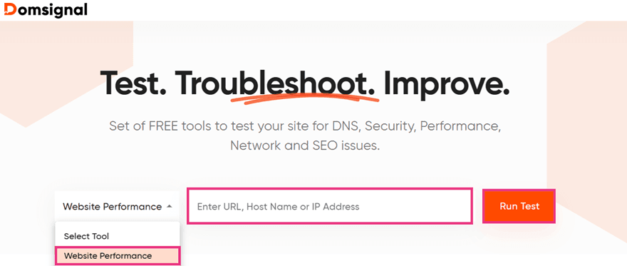 Choisir test website performance de Domsignal Choisir test website performance de Domsignal