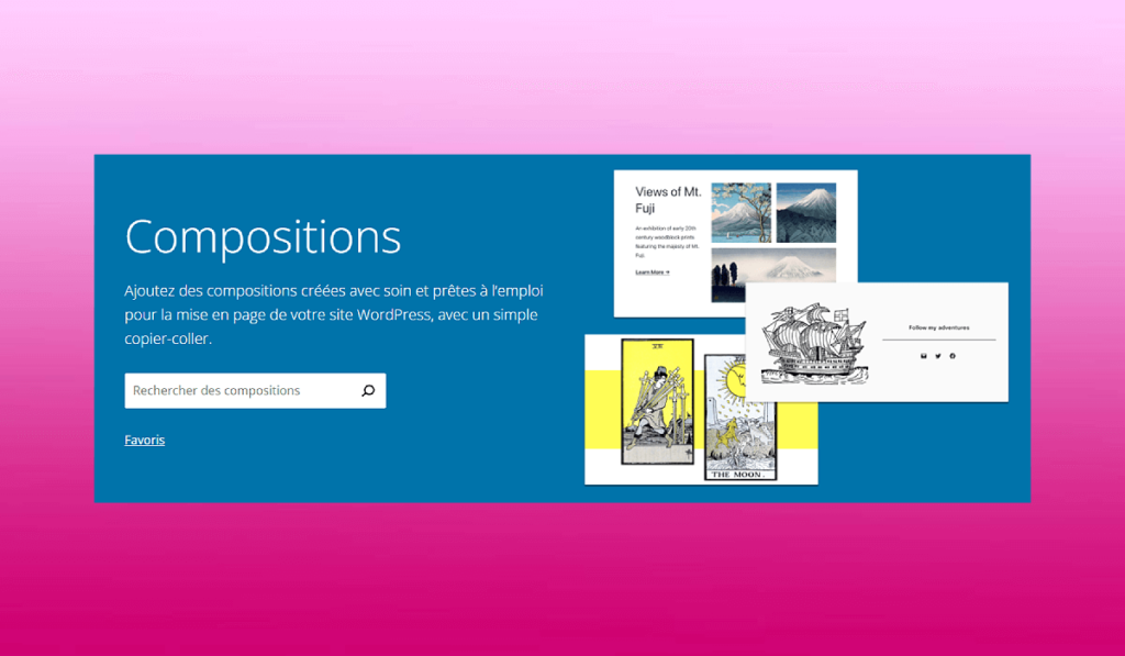 répertoire compositions de blocs sur WordPress.org