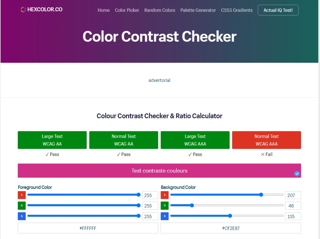 Color Contrast Checker