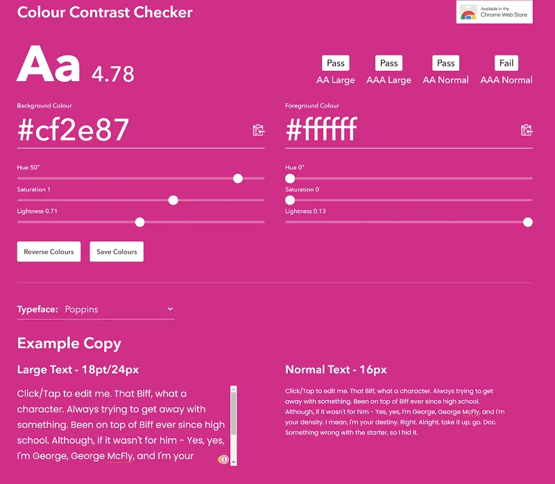 Colour Contrast Checker