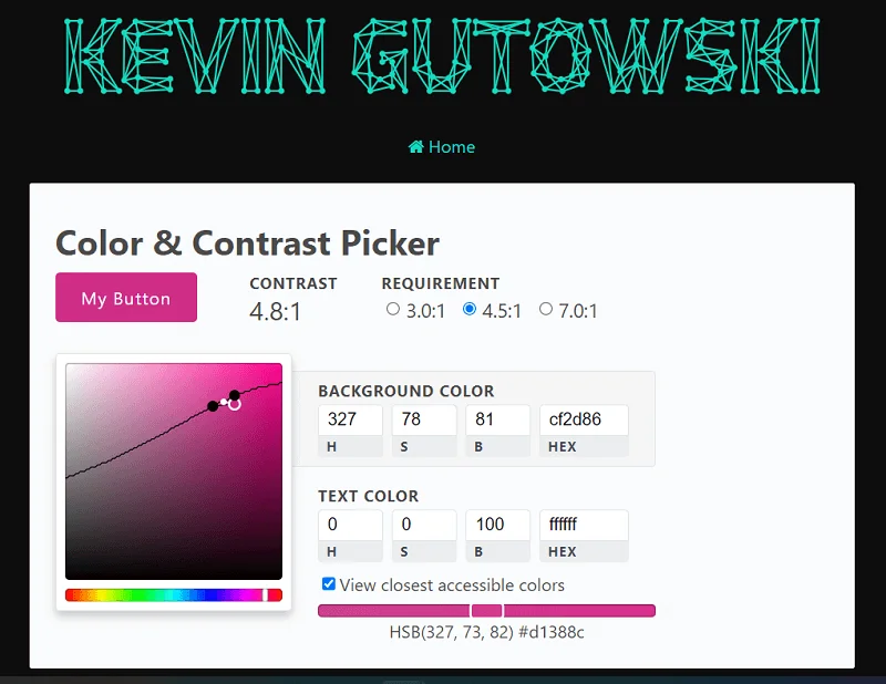 Kevin Gutowski test contraste des couleurs