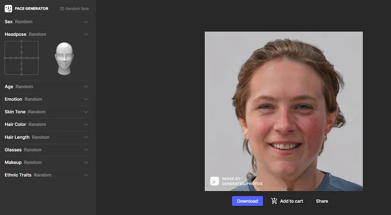 generated photos face generator créateur de visages de personas