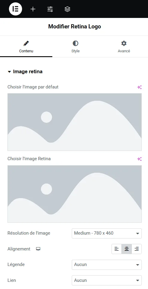 Utiliser un logo avec une image Retina dans le header d'Elementor