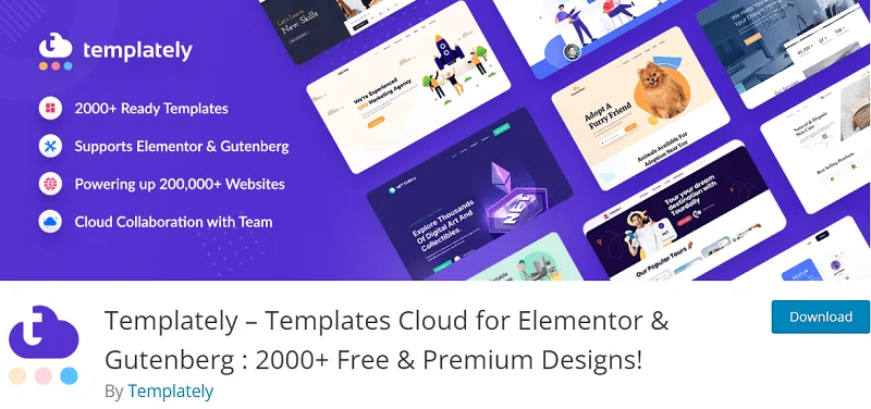 Templately le plugin WordPress pour accéder aux cloud templates pour Elementor et Gutenberg Templately le plugin WordPress pour accéder aux cloud templates pour Elementor et Gutenberg