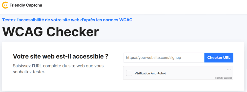 WCAG Checker de Friendly Captcha