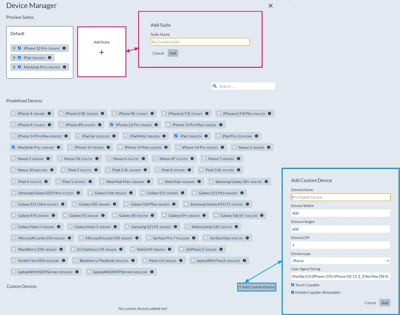 responsively app device manager