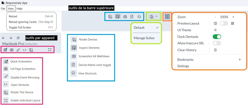responsively app outils disponibles
