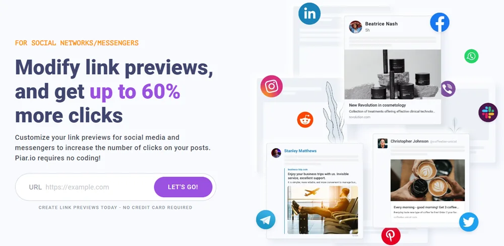 Piar.io outil en ligne pour customiser vos aperçus de liens avant partage sur les réseaux sociaux