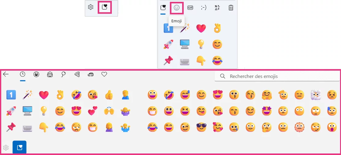 Insérer un émoji dans WordPress via le clavier tactile de Windows