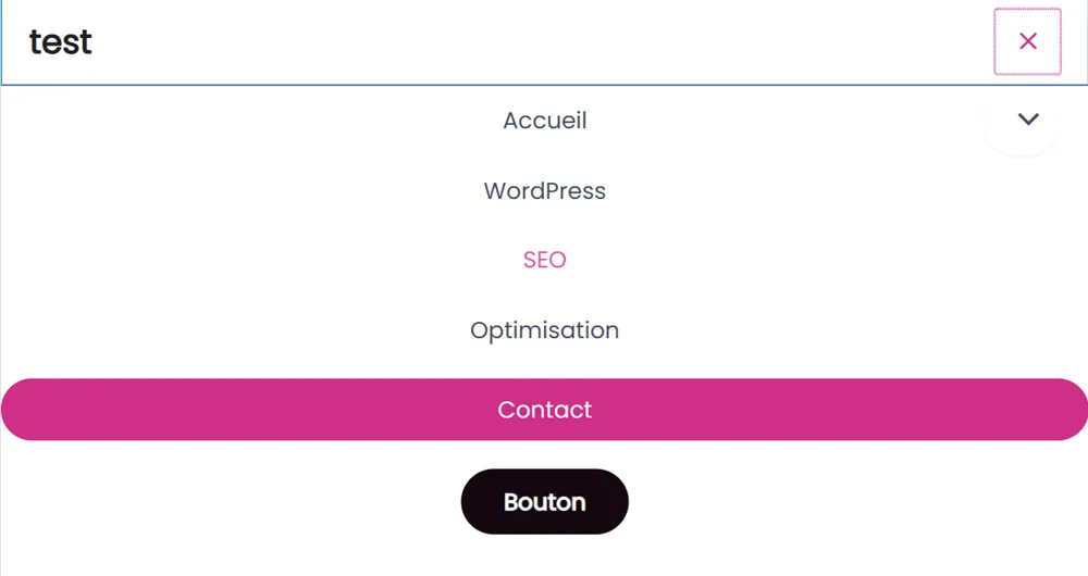 Bouton menu mobile avant style