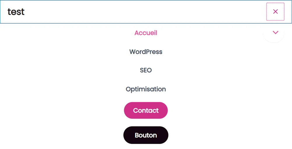 Bouton menu mobile responsive