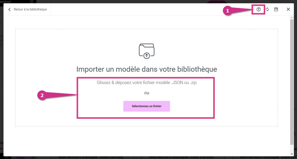 Importer un modèle de section ou de conteneur Elementor via l'éditeur
