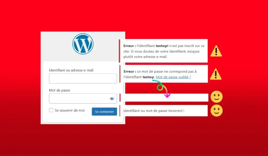 Masquer les messages d'erreurs de connexion WordPress