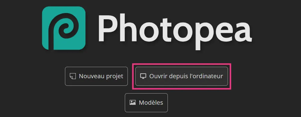 Ouvrir une image dans Photopea Ouvrir une image dans Photopea