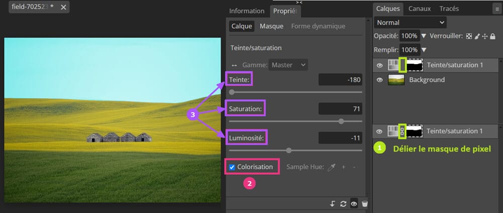 Modifier la couleur d'un objet avec Photopea