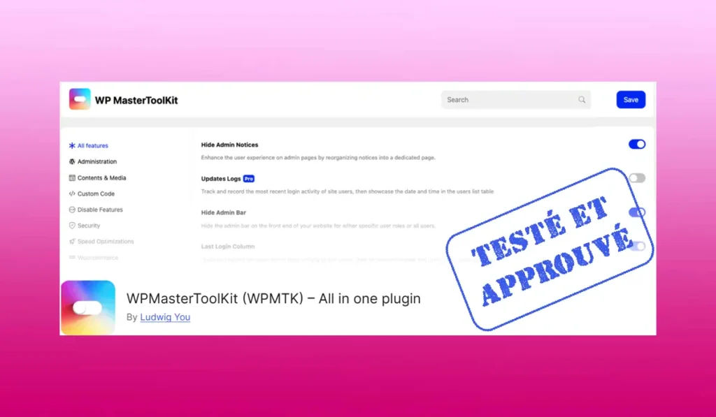 WPMasterToolKit (WPMTK) – All in one plugin