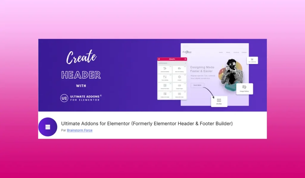créer footer ou header avec Elementor version gratuite